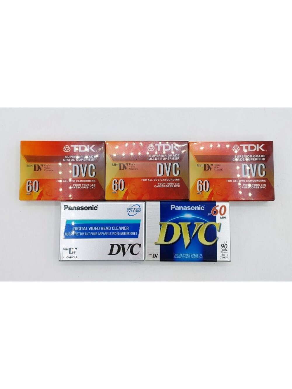 Mini DV DVC Tape Video Cassette Lot Of 4 -3 TDK & 1 Panasonic + Head Cleaner NIP